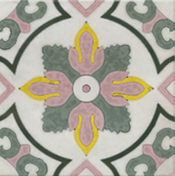 Mosaic House Moroccan tile Rossi Mauve Mist, Garden Oasis, Glenridge Gold, Enchanted Forest  solid hand painted 